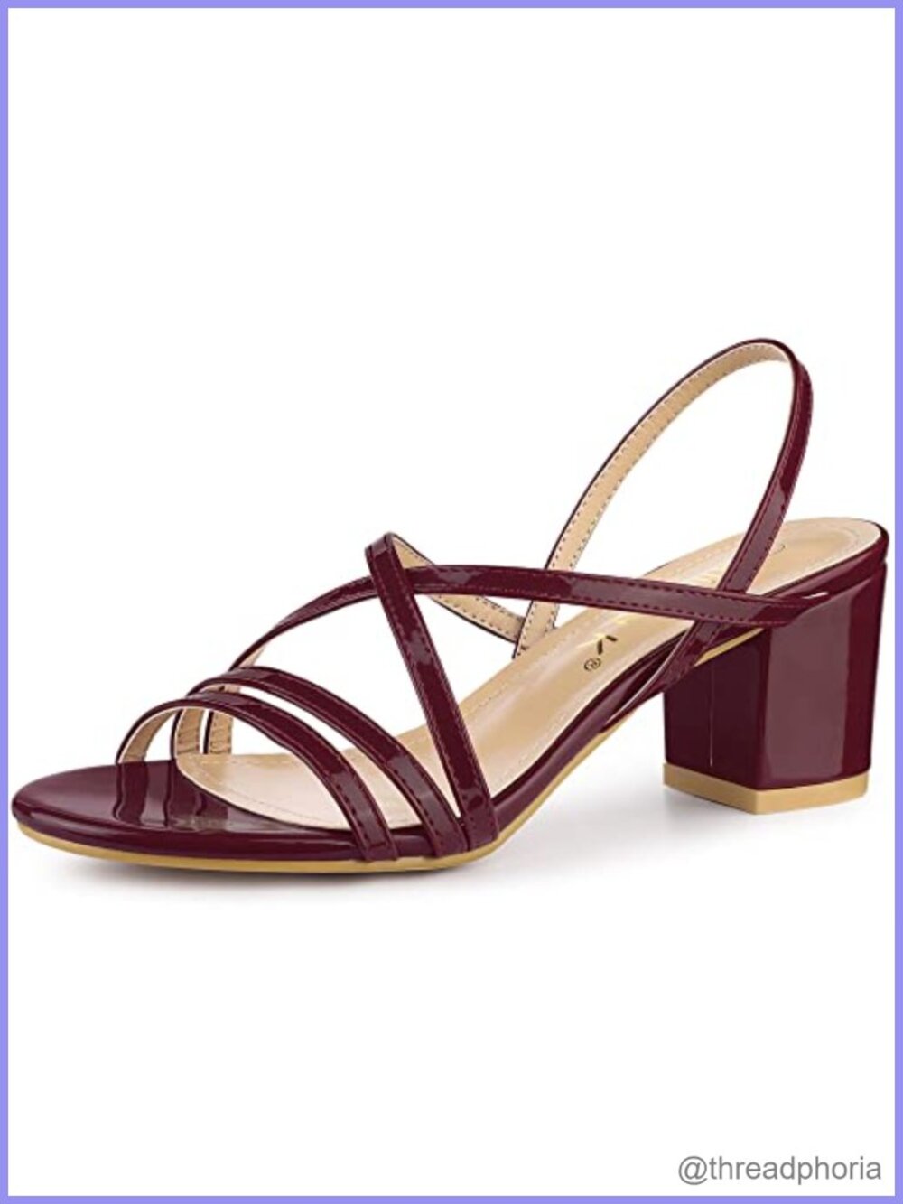 Women Strappy Slingback Chunky Block Heel Slide Sandals Faux Leather